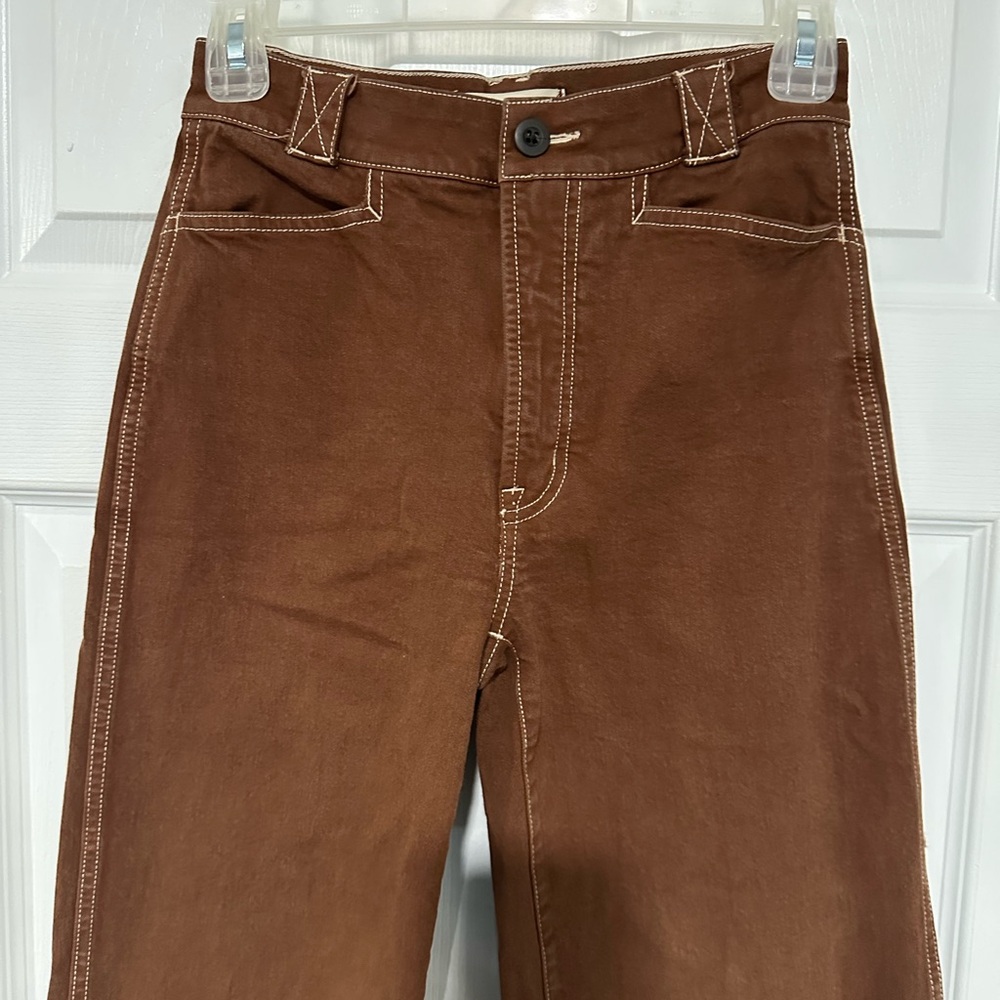 Madewell Chocolate Brown Trousers Emmett wide leg - Picture 2 of 7